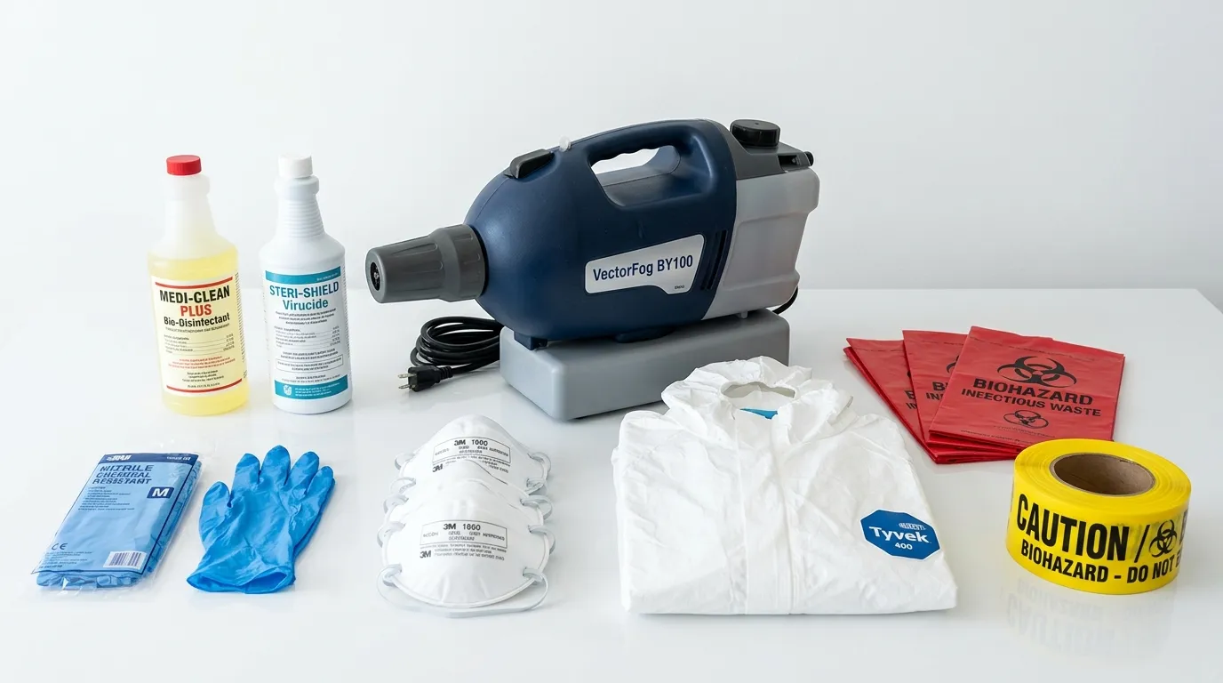 Professional biohazard remediation crew working in Lauderdale Lakes